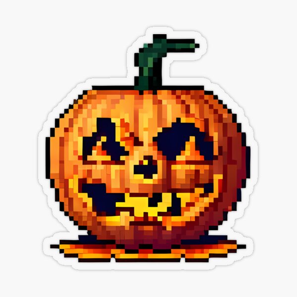 Halloween pumpkin. Retro pixel art. | Sticker