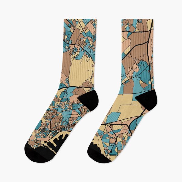 Item preview, Naples Map Pattern in Mid Century Pastel designed and sold by PatternMaps.