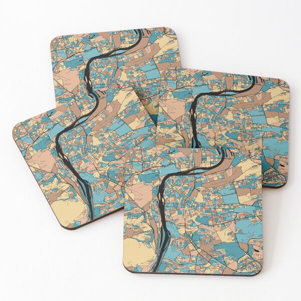 Item preview, Prague Map Pattern in Mid Century Pastel designed and sold by PatternMaps.