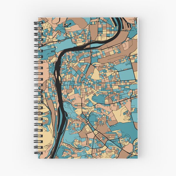 Item preview, Prague Map Pattern in Mid Century Pastel designed and sold by PatternMaps.