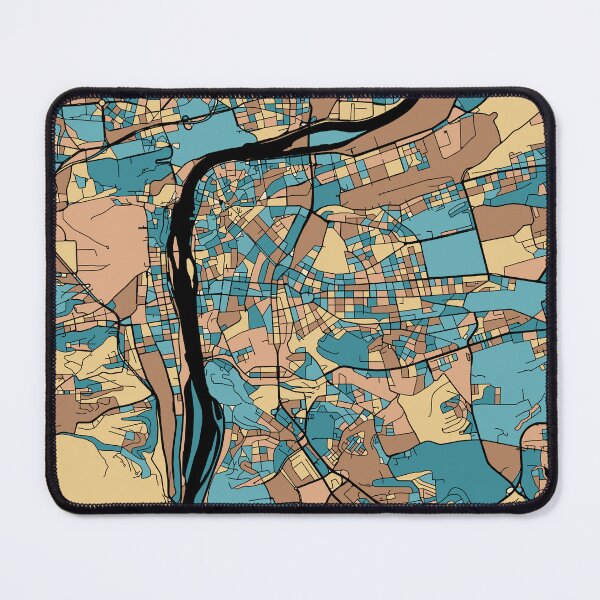 Item preview, Prague Map Pattern in Mid Century Pastel designed and sold by PatternMaps.