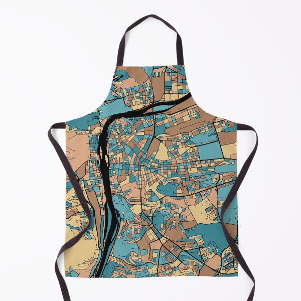 Item preview, Prague Map Pattern in Mid Century Pastel designed and sold by PatternMaps.
