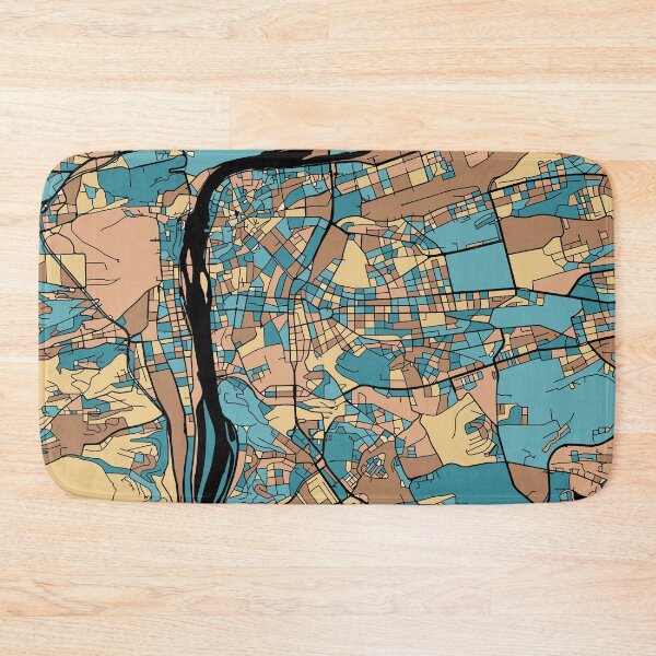 Item preview, Prague Map Pattern in Mid Century Pastel designed and sold by PatternMaps.