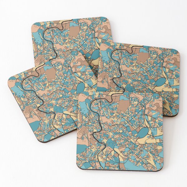 Item preview, Rome Map Pattern in Mid Century Pastel designed and sold by PatternMaps.