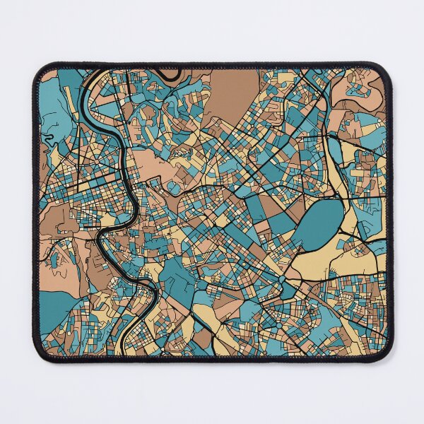 Item preview, Rome Map Pattern in Mid Century Pastel designed and sold by PatternMaps.
