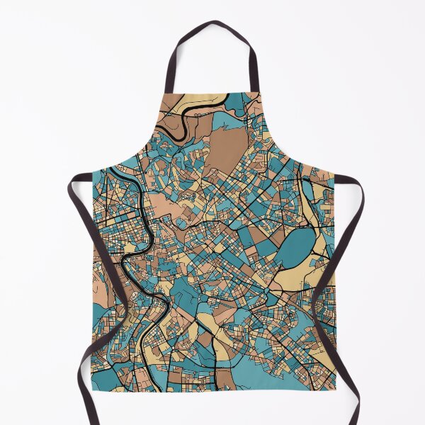 Item preview, Rome Map Pattern in Mid Century Pastel designed and sold by PatternMaps.