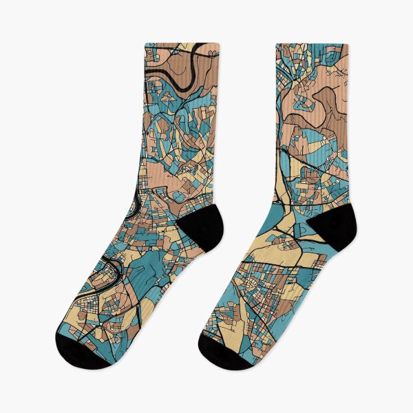 Item preview, Rome Map Pattern in Mid Century Pastel designed and sold by PatternMaps.