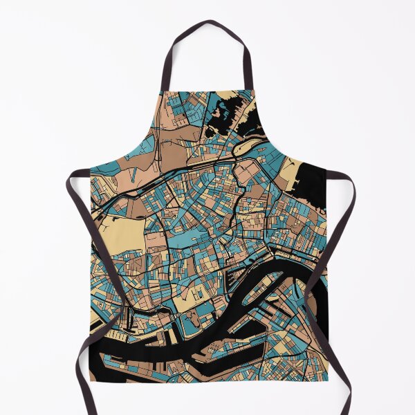 Item preview, Rotterdam Map Pattern in Mid Century Pastel designed and sold by PatternMaps.