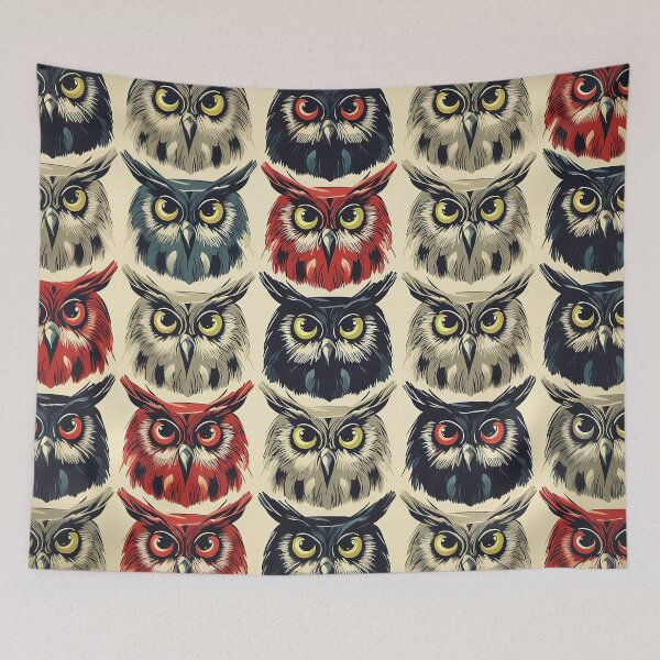 Item preview, Long Eared Owls in Pattern Design: Vintage Illustration designed and sold by Nabucodonoshop.