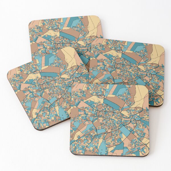 Item preview, Sofia Map Pattern in Mid Century Pastel designed and sold by PatternMaps.