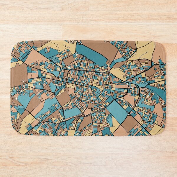 Item preview, Sofia Map Pattern in Mid Century Pastel designed and sold by PatternMaps.