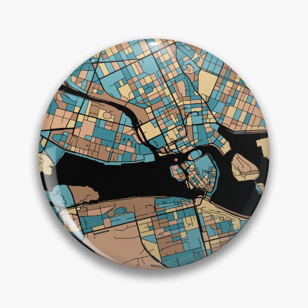 Item preview, Stockholm Map Pattern in Mid Century Pastel designed and sold by PatternMaps.