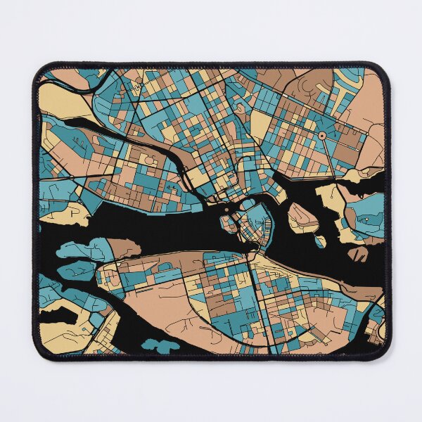 Item preview, Stockholm Map Pattern in Mid Century Pastel designed and sold by PatternMaps.