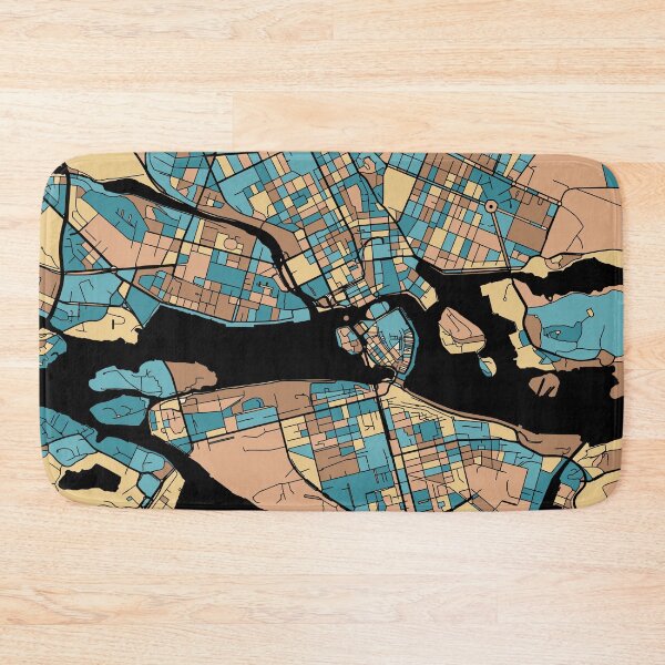 Item preview, Stockholm Map Pattern in Mid Century Pastel designed and sold by PatternMaps.