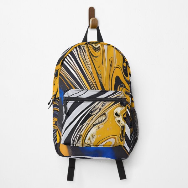 Item preview, Black, white , blue and Gold fluid art, pouring abstract designed and sold by Thilaniz.