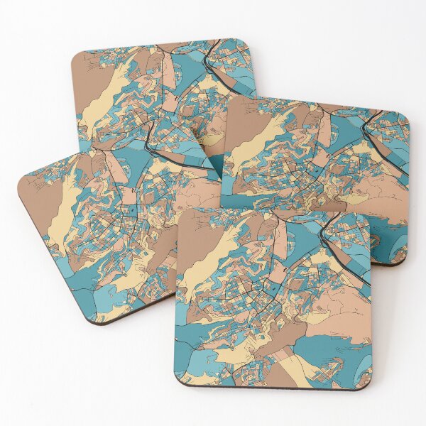 Item preview, Stuttgart Map Pattern in Mid Century Pastel designed and sold by PatternMaps.