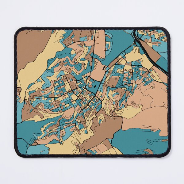 Item preview, Stuttgart Map Pattern in Mid Century Pastel designed and sold by PatternMaps.