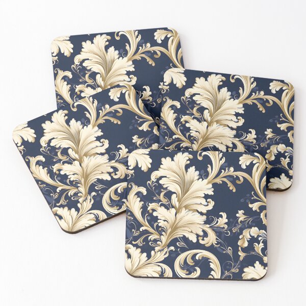 Item preview, Exploring the Baroque Navy Collection with White and Gold Rod-Tone Accents designed and sold by AlienSkinEyes.