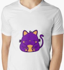 Cute Kitty Cat - Purple Men's V-Neck T-Shirt