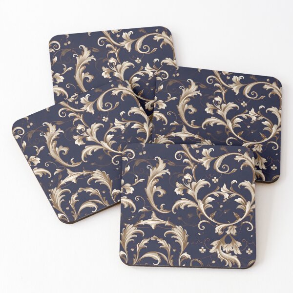 Item preview, Exploring the Baroque Navy Collection with White and Gold Rod-Tone Accents designed and sold by AlienSkinEyes.
