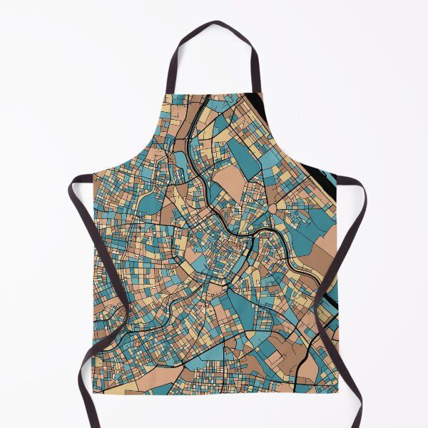 Item preview, Vienna Map Pattern in Mid Century Pastel designed and sold by PatternMaps.