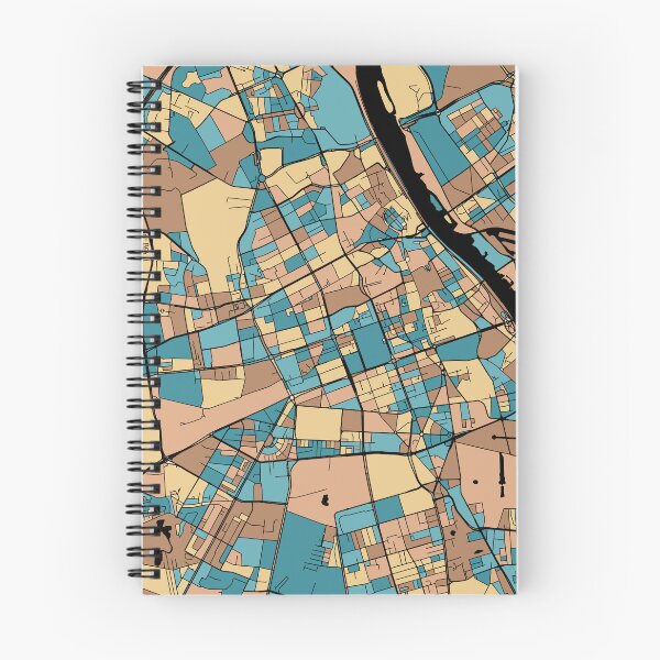 Artikelvorschau, Warschauer Kartenmuster in Pastell der Mitte des Jahrhunderts entworfen und verkauft von PatternMaps.
