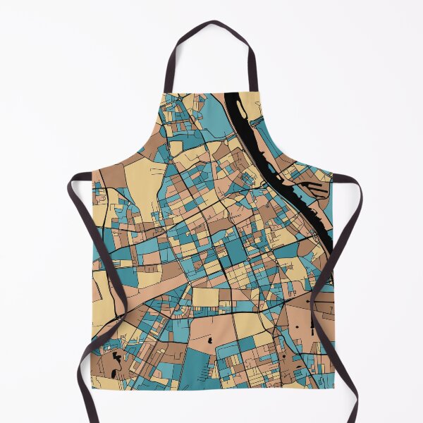 Item preview, Warsaw Map Pattern in Mid Century Pastel designed and sold by PatternMaps.
