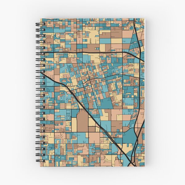 Item preview, Anaheim Map Pattern in Mid Century Pastel designed and sold by PatternMaps.