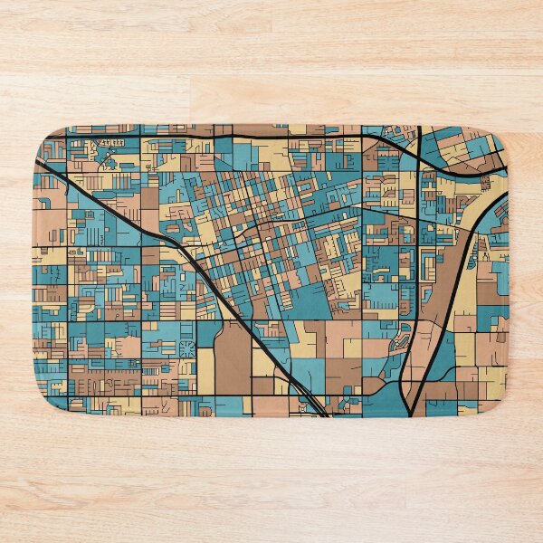 Item preview, Anaheim Map Pattern in Mid Century Pastel designed and sold by PatternMaps.