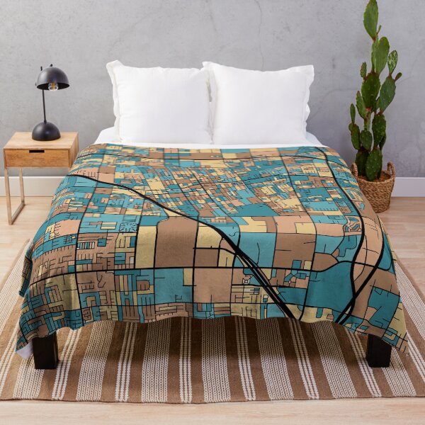 Item preview, Anaheim Map Pattern in Mid Century Pastel designed and sold by PatternMaps.