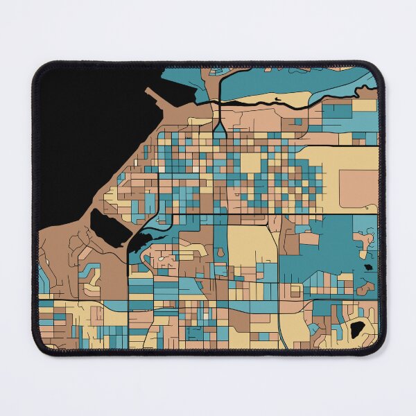 Item preview, Anchorage Map Pattern in Mid Century Pastel designed and sold by PatternMaps.