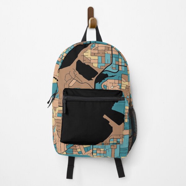 Item preview, Anchorage Map Pattern in Mid Century Pastel designed and sold by PatternMaps.