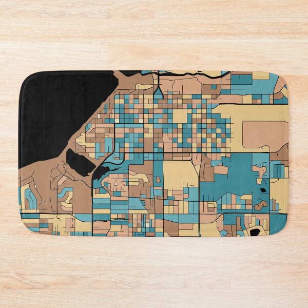 Item preview, Anchorage Map Pattern in Mid Century Pastel designed and sold by PatternMaps.