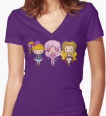 Lil 'CutiEs - Achtziger Damen Shirt mit V-Ausschnitt