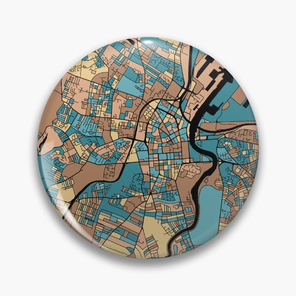 Item preview, Belfast Map Pattern in Mid Century Pastel designed and sold by PatternMaps.