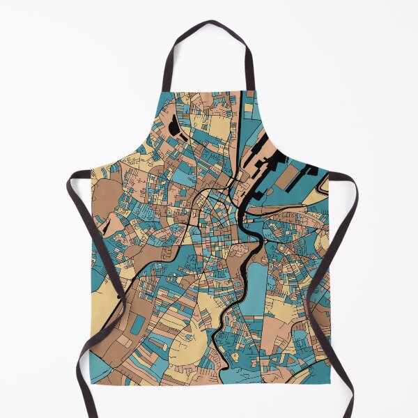 Item preview, Belfast Map Pattern in Mid Century Pastel designed and sold by PatternMaps.