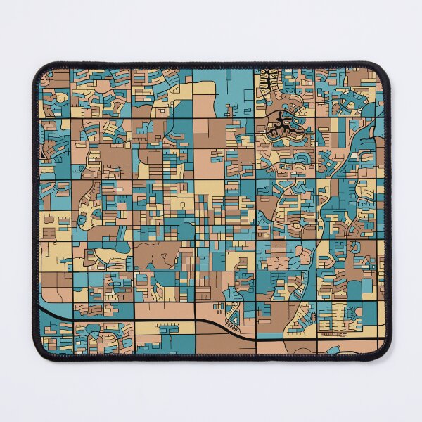 Item preview, Chandler Map Pattern in Mid Century Pastel designed and sold by PatternMaps.