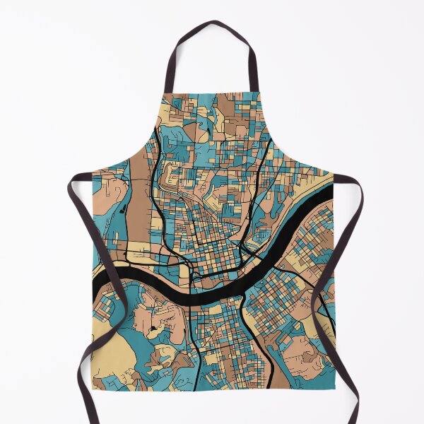 Item preview, Cincinnati Map Pattern in Mid Century Pastel designed and sold by PatternMaps.