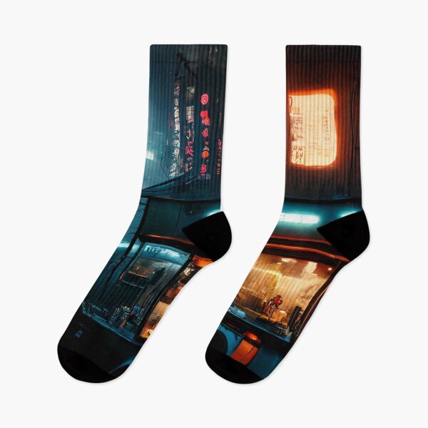 Item preview, Ramen Truck - Cyberpunk Cityscapes designed and sold by ArkMinted.