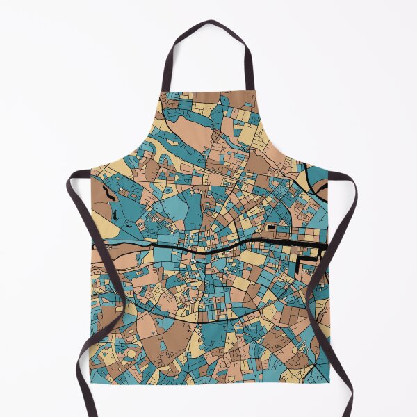 Item preview, Dublin Map Pattern in Mid Century Pastel designed and sold by PatternMaps.