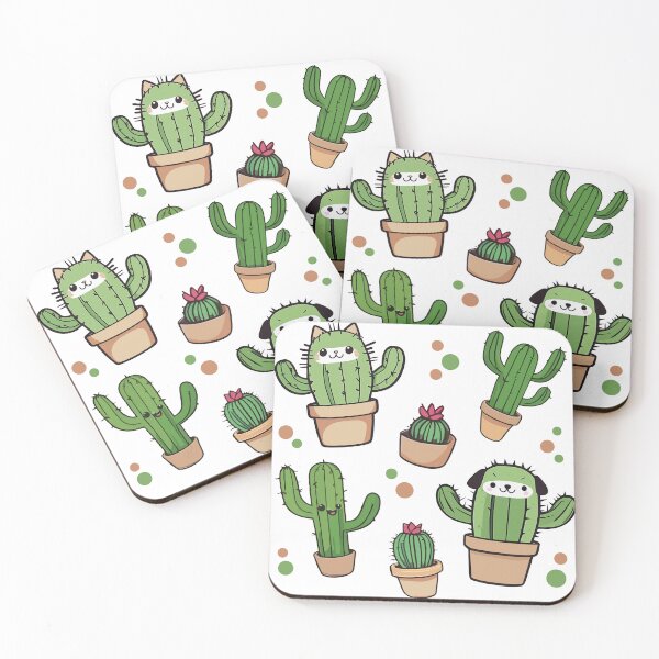 Item preview, cat and dog cactus set designed and sold by Niktarka.