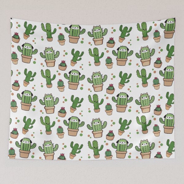 Item preview, cat and dog cactus set designed and sold by Niktarka.