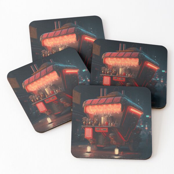 Item preview, Rickshaw Stall - Cyberpunk Cityscapes designed and sold by ArkMinted.