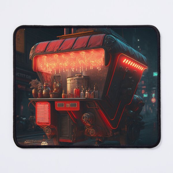 Item preview, Rickshaw Stall - Cyberpunk Cityscapes designed and sold by ArkMinted.