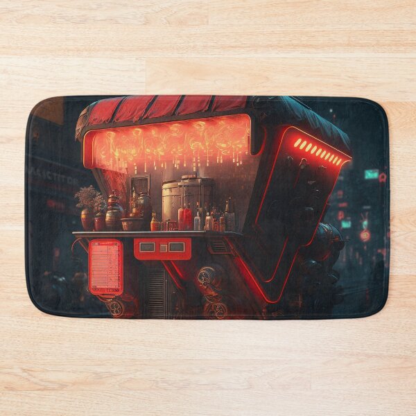 Item preview, Rickshaw Stall - Cyberpunk Cityscapes designed and sold by ArkMinted.