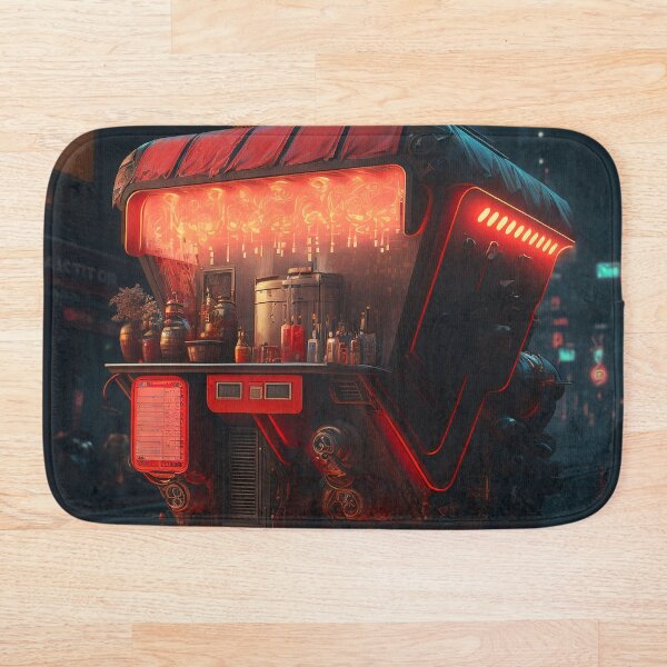 Item preview, Rickshaw Stall - Cyberpunk Cityscapes designed and sold by ArkMinted.