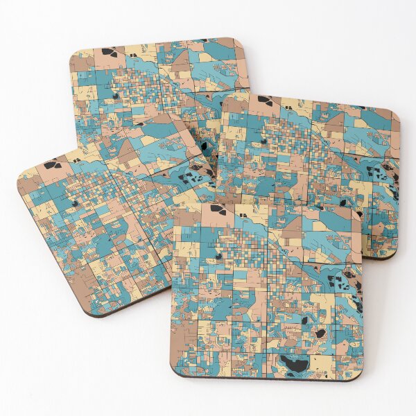 Item preview, Fort Collins Map Pattern in Mid Century Pastel designed and sold by PatternMaps.