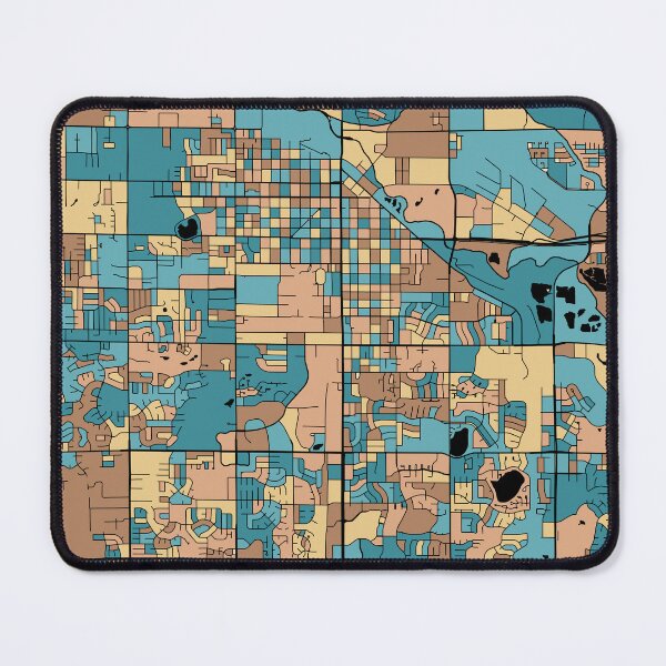 Item preview, Fort Collins Map Pattern in Mid Century Pastel designed and sold by PatternMaps.