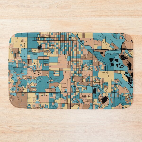 Item preview, Fort Collins Map Pattern in Mid Century Pastel designed and sold by PatternMaps.