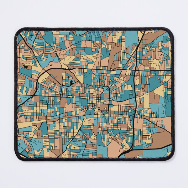 Item preview, Greensboro Map Pattern in Mid Century Pastel designed and sold by PatternMaps.